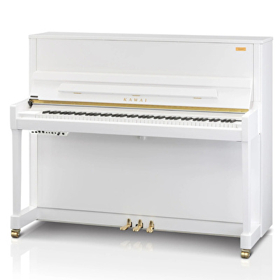 KAWAI K-300 AR2 WH/P AURES / 122 cm Hibrit Parlak Beyaz Duvar Piyanosu